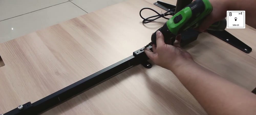 Step 9: Lock the rail in position